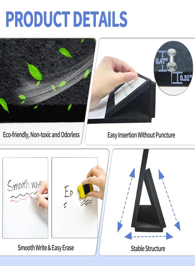 BXI Felt Small Desktop Whiteboard Combo- 8 x 9.5 Inches Double-Sided Magnetic Dry Erase Board, Portable Reusable Desk Notepad with Stand, Versatile Writing Sticky Note Board for Office Home School - Image 4