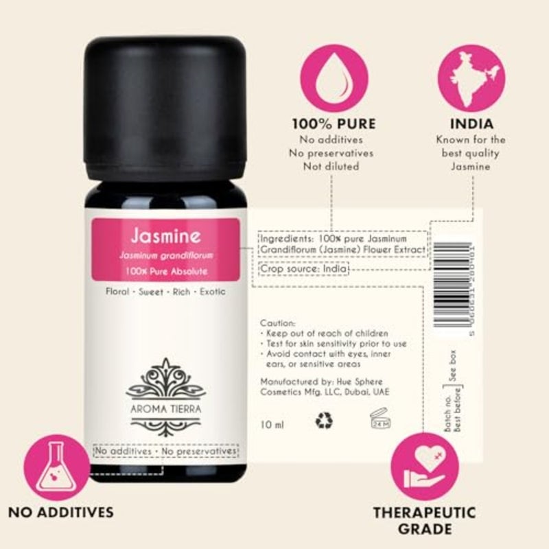 زيت الياسمين المطلق Jasminum grandiflorum 10 مل - نقي 100% وطبيعي وغير مخفف - غريب وحلو وزهري - للعطور والعلاج العطري والاسترخاء والناشر - Image 2