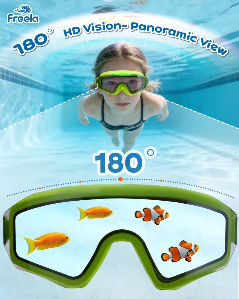 Freela 2 Pack Kids Swim Goggles for 6-14 8-12 8-14 4-7, Water Pool Swimming Goggles Anti-Fog 180° Wide View UV Protection, Soft Silicone Layer Waterproof No Leak Glasses for Teens Youth Boys Girls - Image 4