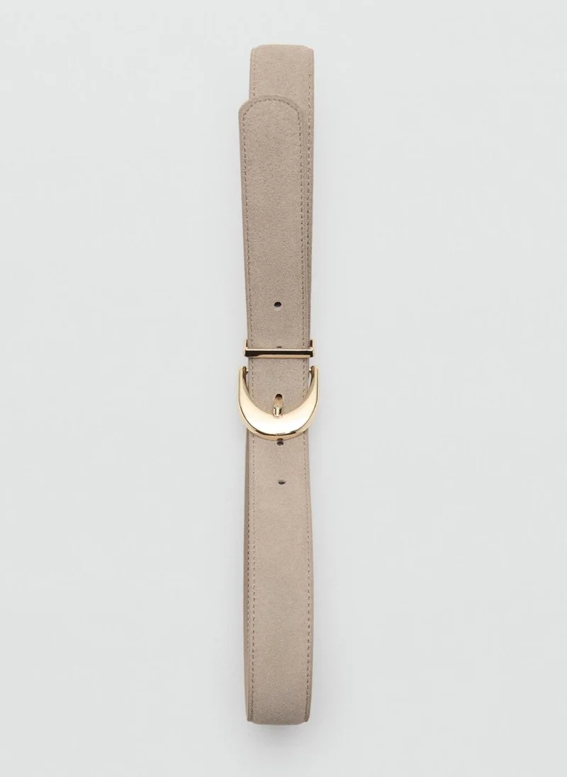 MANGO Oval buckle belt