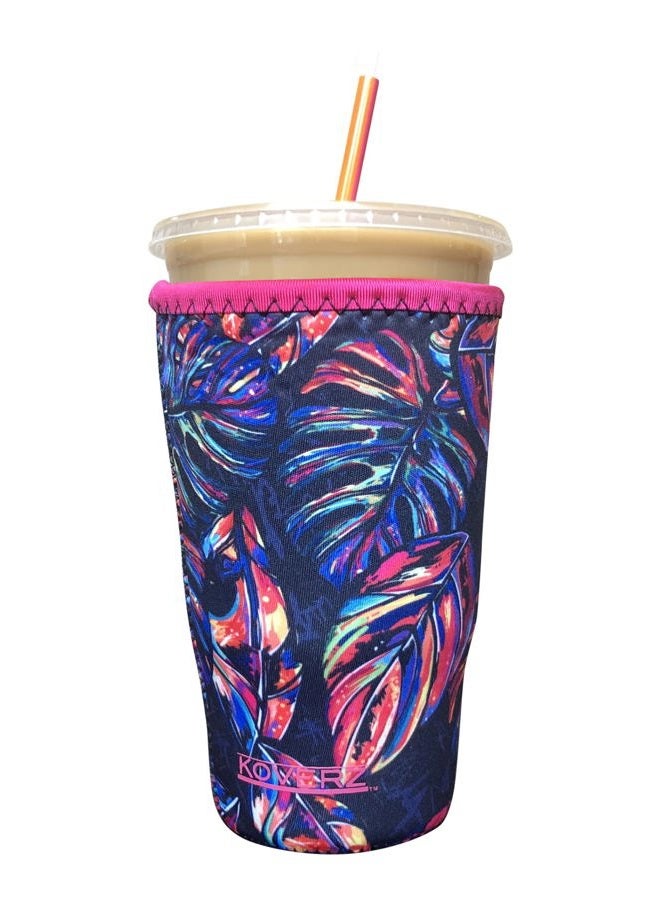Koverz Neoprene Iced Coffee Java Sleeve - Insulator Sleeve for Cold Beverages, Neoprene Cup Holder - Compatible with Starbucks & McDonald's Coffee - Large Tropics - Image 1