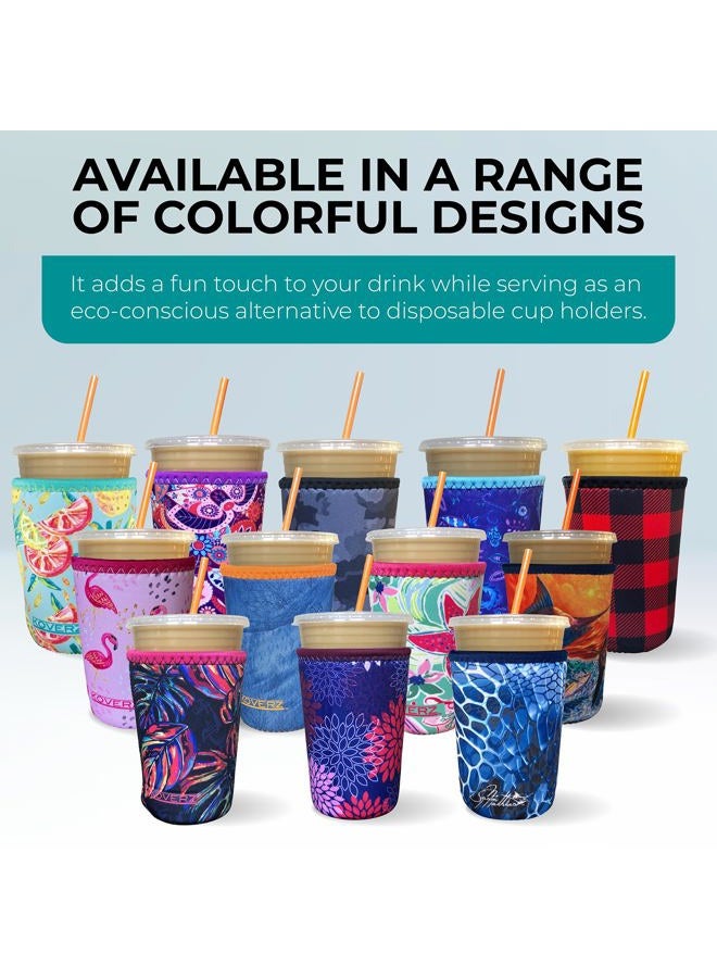 Koverz Neoprene Iced Coffee Java Sleeve - Insulator Sleeve for Cold Beverages, Neoprene Cup Holder - Compatible with Starbucks & McDonald's Coffee - Large Tropics - Image 4