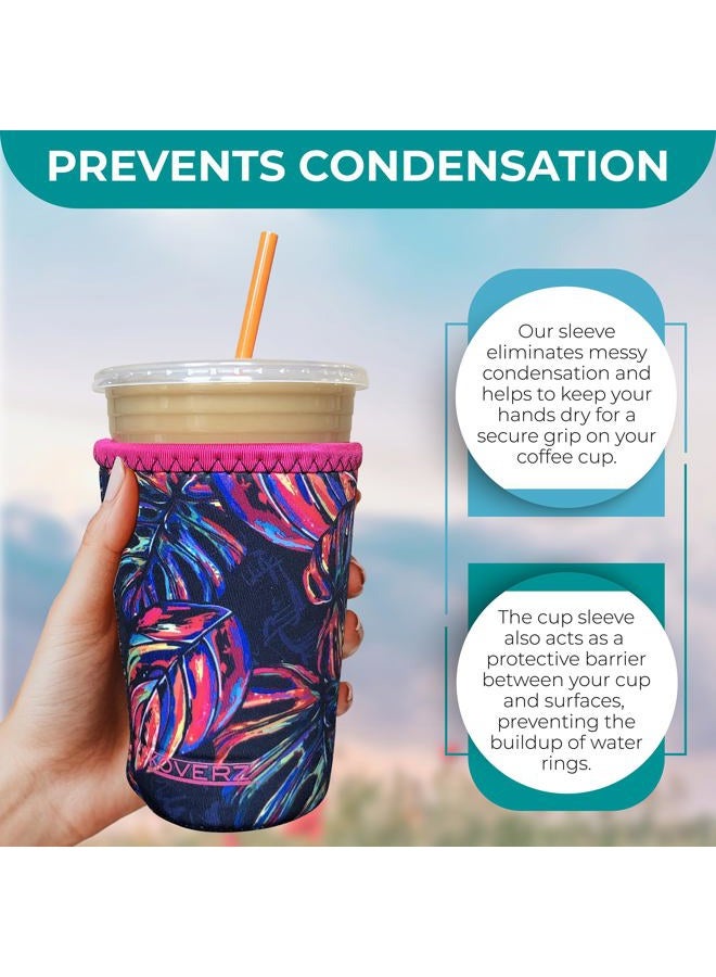 Koverz Neoprene Iced Coffee Java Sleeve - Insulator Sleeve for Cold Beverages, Neoprene Cup Holder - Compatible with Starbucks & McDonald's Coffee - Large Tropics - Image 2