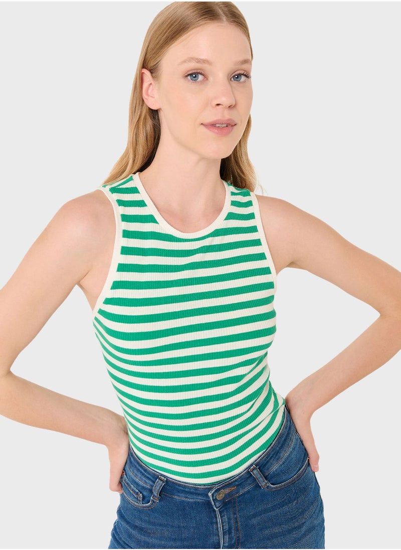Jimmy Key - V-Neck Striped Tank Top - Image 1