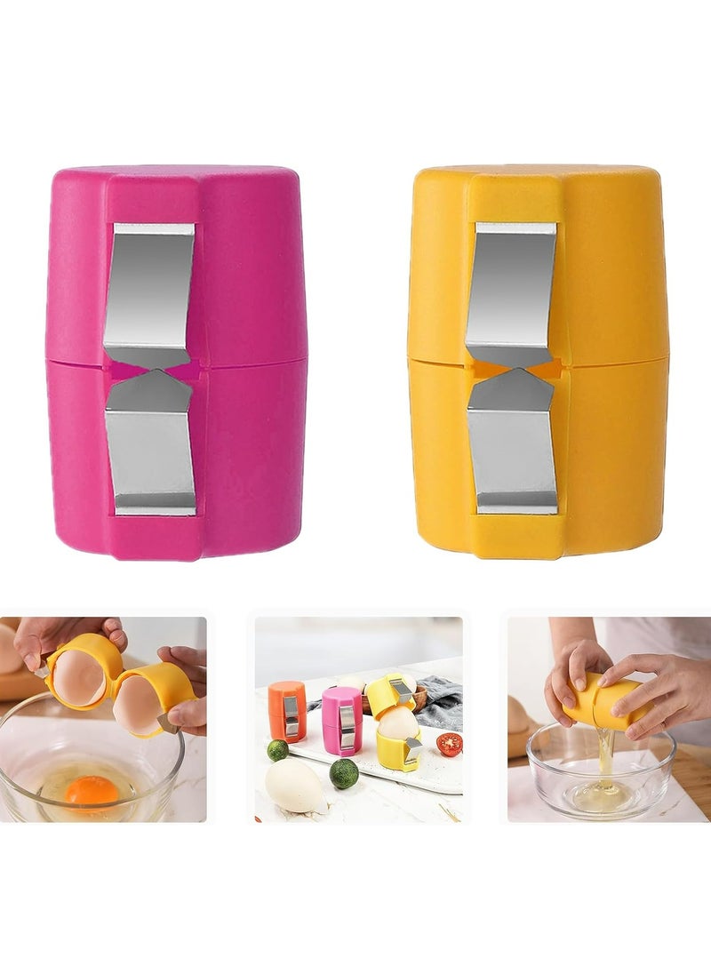 Oasisgalore - 2024 New 2-Pack Egg Shell Opener, Stainless Steel Egg Cracker, Peeler Tool for Raw, Hard-Boiled Eggs. - Image 1
