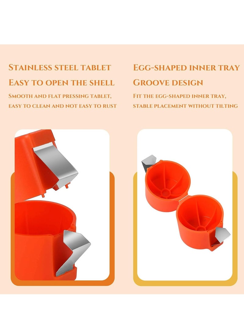 Oasisgalore - 2024 New 2-Pack Egg Shell Opener, Stainless Steel Egg Cracker, Peeler Tool for Raw, Hard-Boiled Eggs. - Image 1
