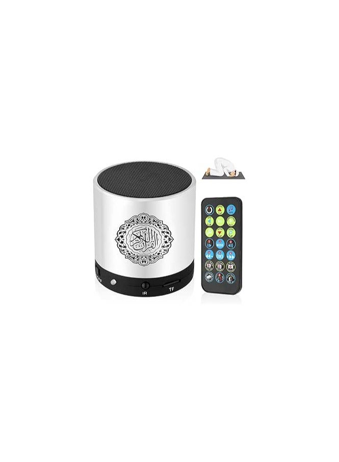 Hitopin Digital Quran Speaker with FM Radio, Silver Color with Remote Control, Includes 18+ Reciters and 15 Translations, High Quality Quran Player in Arabic, English, French, Urdu and More, MP3 - Image 2