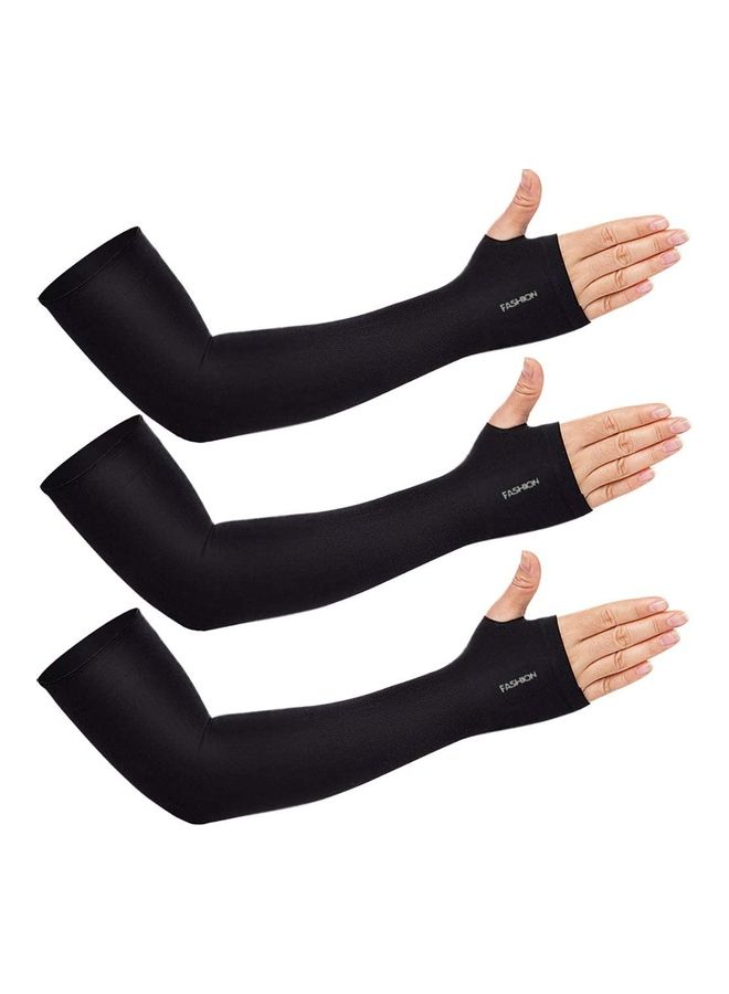 NIBEMINENT 3 -Piece UV Protection Cooling Arm Sleeves With Thumb Hole One Size