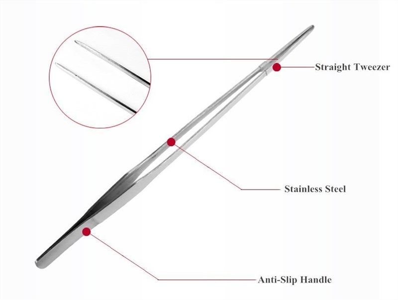 Sage Square Jumbo Size 27cm Stainless Steel Straight Tweezer/Clipper/Tong Scissor for Maintenance of Planted Aquarium or Reef Aquarium Tool Plier for Fish Tank - Image 2