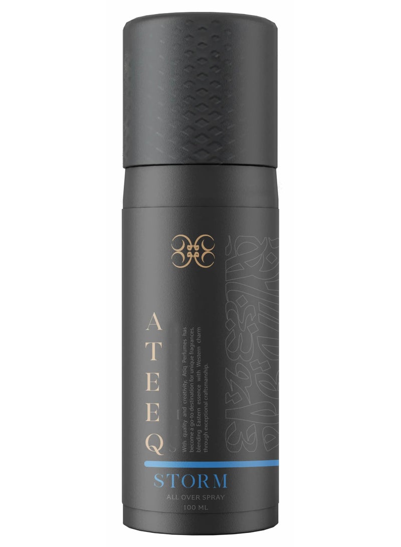 STORM All Over Body Spray Warm Oriental Blend of Aromatic Woods and Smoky Notes with Amber and Musk for a Captivating Lasting Scent 100