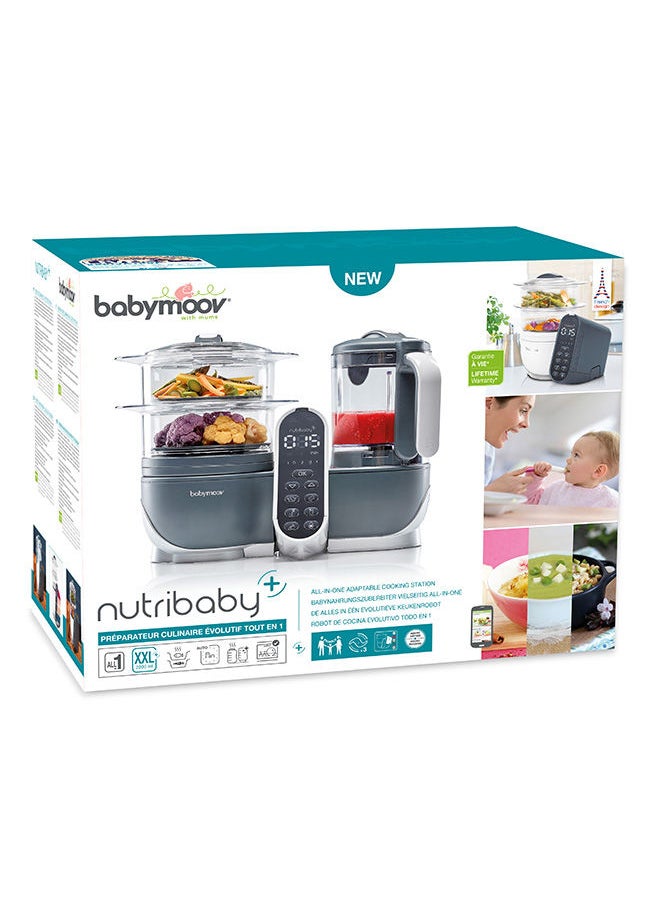babymoov - Nutribaby (+) Food Processor And Blender Mixer - Industrial Grey, Steam Cook, Blend, Defrost, Reheat, Quick Homemade Baby Food - Xxl Capacity, 2.2L - Image 1