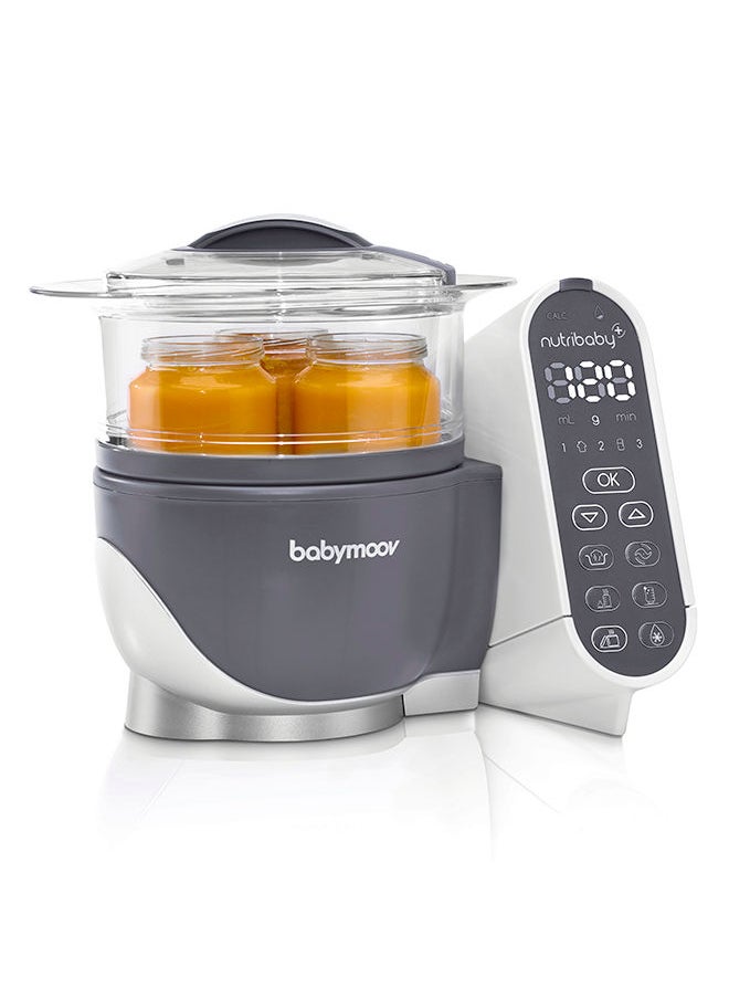 babymoov - Nutribaby (+) Food Processor And Blender Mixer - Industrial Grey, Steam Cook, Blend, Defrost, Reheat, Quick Homemade Baby Food - Xxl Capacity, 2.2L - Image 1
