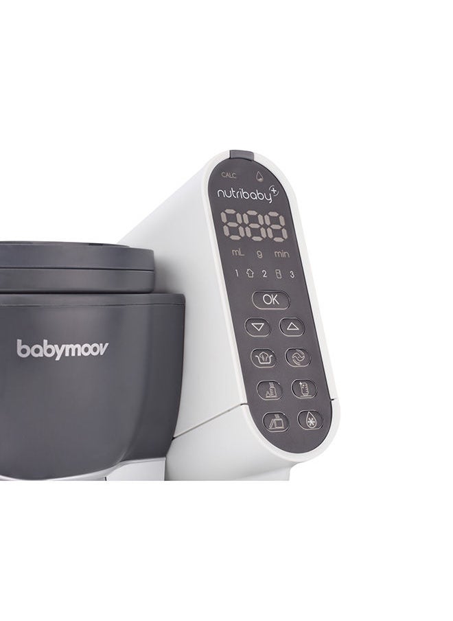 babymoov - Nutribaby (+) Food Processor And Blender Mixer - Industrial Grey, Steam Cook, Blend, Defrost, Reheat, Quick Homemade Baby Food - Xxl Capacity, 2.2L - Image 1