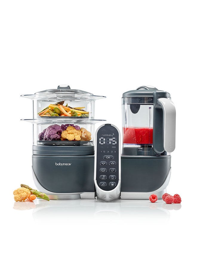 babymoov - Nutribaby (+) Food Processor And Blender Mixer - Industrial Grey, Steam Cook, Blend, Defrost, Reheat, Quick Homemade Baby Food - Xxl Capacity, 2.2L - Image 1