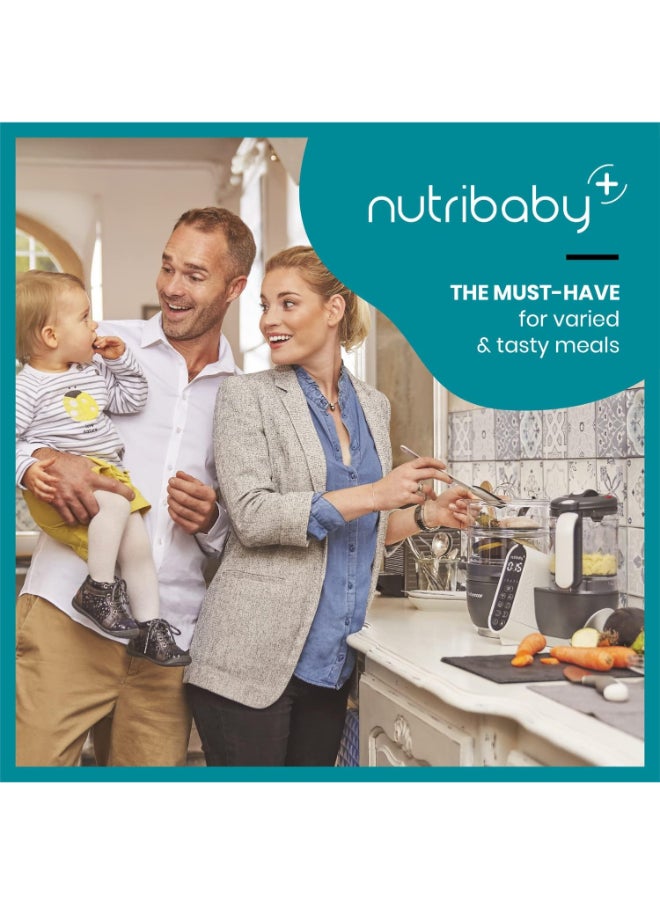 babymoov - Nutribaby (+) Food Processor And Blender Mixer - Industrial Grey, Steam Cook, Blend, Defrost, Reheat, Quick Homemade Baby Food - Xxl Capacity, 2.2L - Image 1