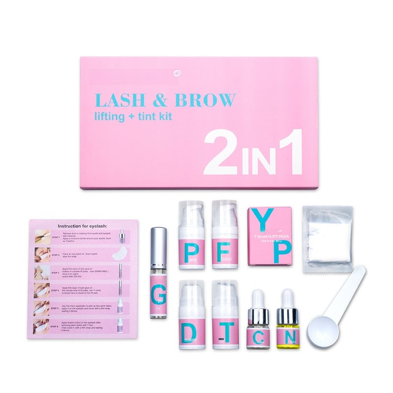 New 2 in 1 Eyelash Lifting Lash & Eyebrow tint henna Eyebrow Lift Kit Eyelash Perming Kit brow lift - Image 1