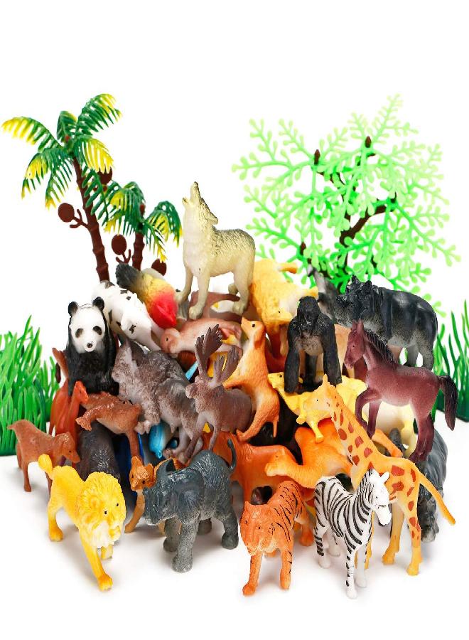 Kimicare Animal Figurines Toys, 52 Pcs Small Mini Realistic Safari Zoo Plastic Animals Figures Learning Educational Toy Set for Kids Toddlers Jungle Wild Forest Animals Playset Cupcake Topper - Image 4