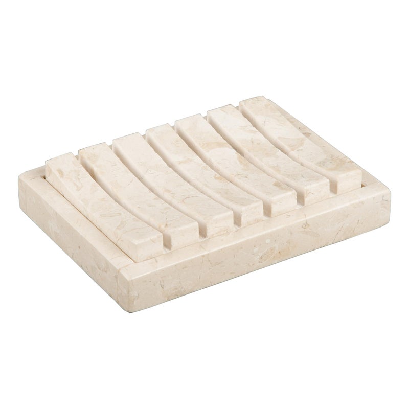 Creative Home Natural Champagne Marble SPA Collection Hand Soap Dish Bar Soap Tray Holder for Bathroom Countertop Kitchen Sink Organize Beige 4 l x 52 w x 12 h