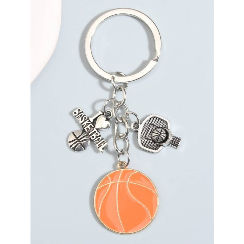 Street 1pc Creative Basketball Shaped Keychain With Alloy Material, Drip Oil Effect, Basketball Frame and Trophy Design, Ideal Gift For Friends, Boyfriend'S Birthday, And Basketball Club Event, Gym Activity Valentine's Day Valentines Car Accessories Bag Charm School Cute Goth Y2k Gifts For Mother, Father, Graduation, And  Teacher - Image 1