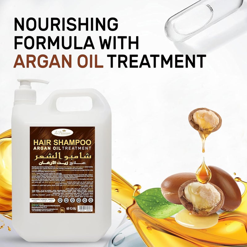 ECOLYTE+ La Parisienne Premium Luxury Shampoo with Argan Oil Treatment - 5 Liter for Hairfall, Dandruff, and Frizzy Hair - Image 3