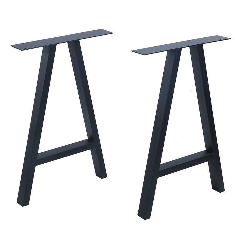 Reyox 2Pcs Metal Furniture Legs Rustic Decory A Shape Table LegsDesk LegsHeavy Duty Dining Table LegsIndustrial ModernBlackH28 x L175 inchs - Image 1