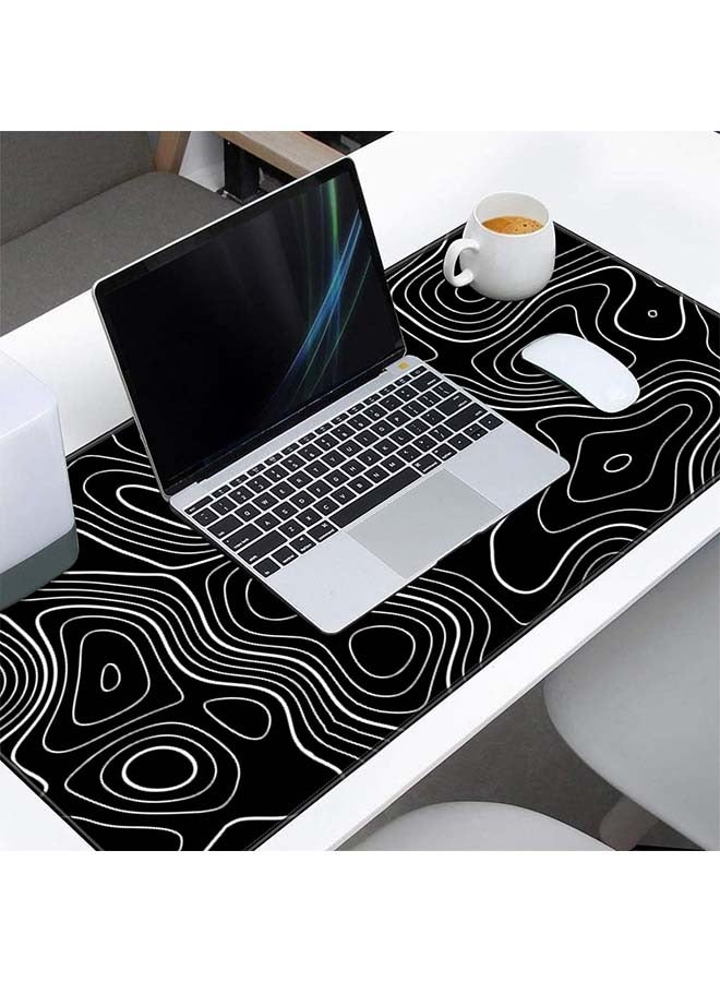 Large Mouse Pad Extended Gaming Mouse Pad Non-Slip Rubber Base Mouse pad Office Desk Mat Desk Pad Smooth Cloth Surface Keyboard Mouse Pads for Computers (800 * 300 * 3mm）Black - Image 4