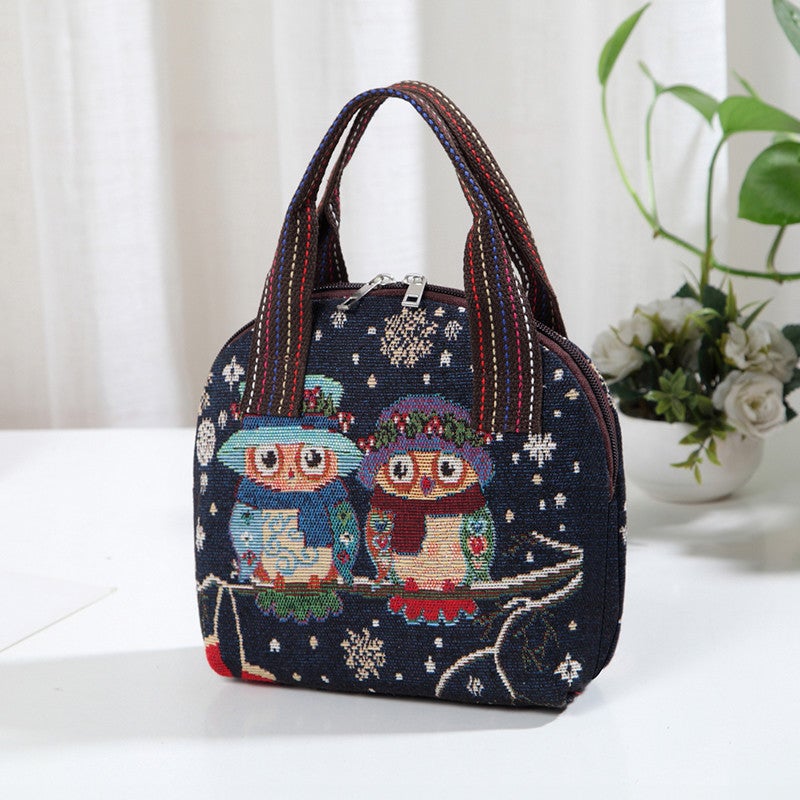 Handbag Women'S New Bag Women'S Bag Going Out To Work Grocery Shopping Mommy Bag Woven Ethnic Style Mobile Phone Small Cloth Bag - Image 1