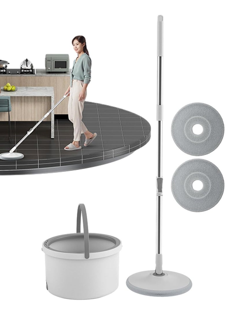 DubaiGallery Mop and Bucket Set, Flat Mop with Self Separation Dirty and Clean Water System, 360° Spin Mop Bucket Set with 2Pcs Replaceable Mop Head Pad for All Types of Floor Cleaning - Image 2