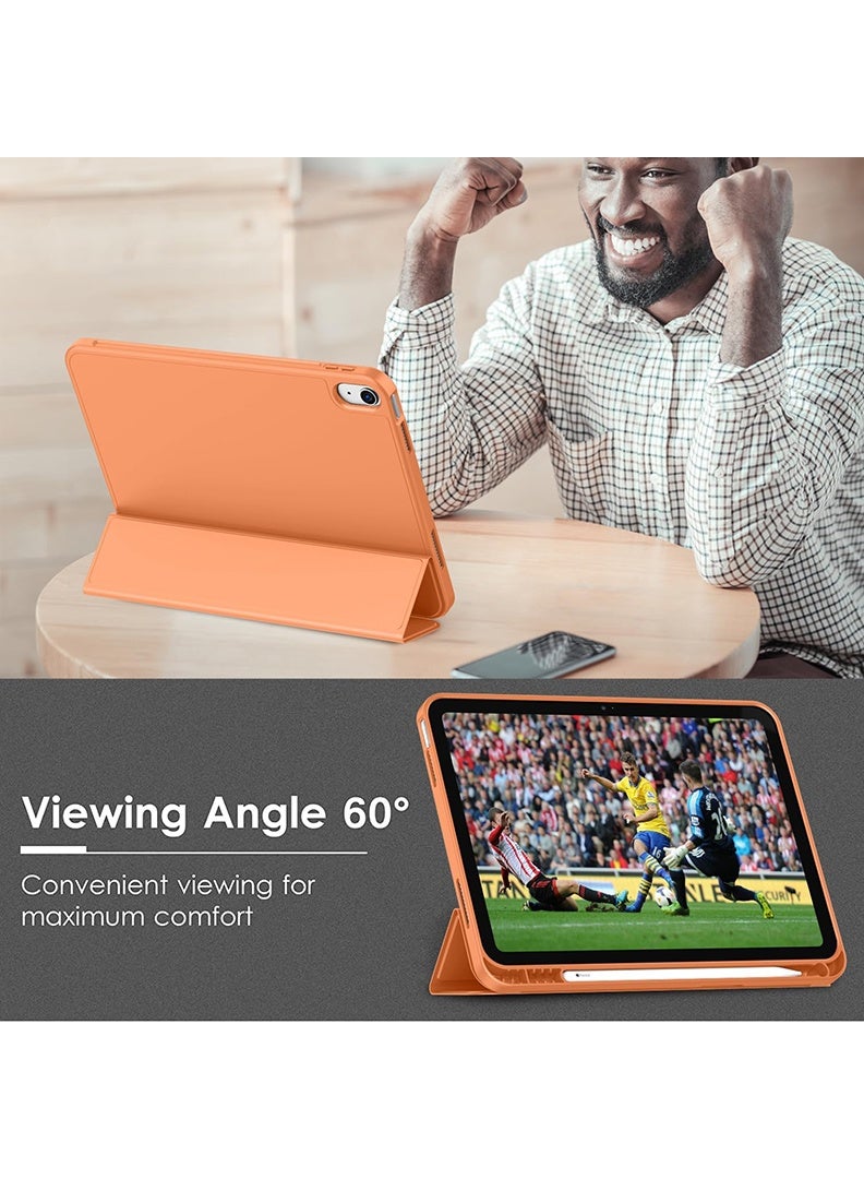 Theodor Slim Smart Case for iPad 11th Gen A16 (2025) 11" & 10th Gen (2022) 10.9"– Lightweight Protective Cover with Pencil Holder, Auto Sleep/Wake, Soft TPU Back – Orange - Image 5