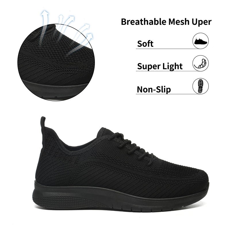 JIOJIT Sneakers for Women Walking Shoes Casual Lightweight Breathable Tennis Shoes Non Slip Work Shopping Travel (Black 6) - Image 5