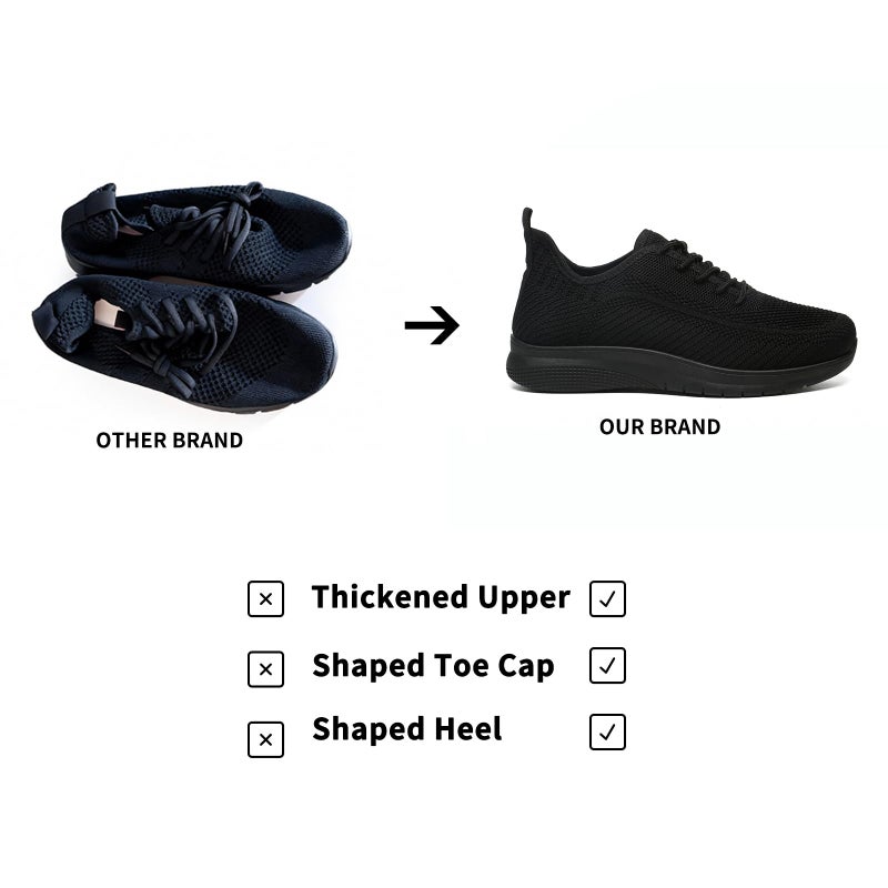 JIOJIT Sneakers for Women Walking Shoes Casual Lightweight Breathable Tennis Shoes Non Slip Work Shopping Travel (Black 6) - Image 4