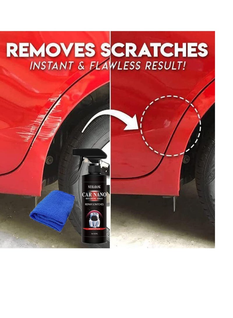 SYOSI Car Scratch Repair Nano Spray, 2 Pcs Coating Renewal Agent, Car Nano Repairing Spray, Car Coating Wax Polishing Spray, Fast Repairing Scratch Spray, for All Car Body 120ML - Image 2