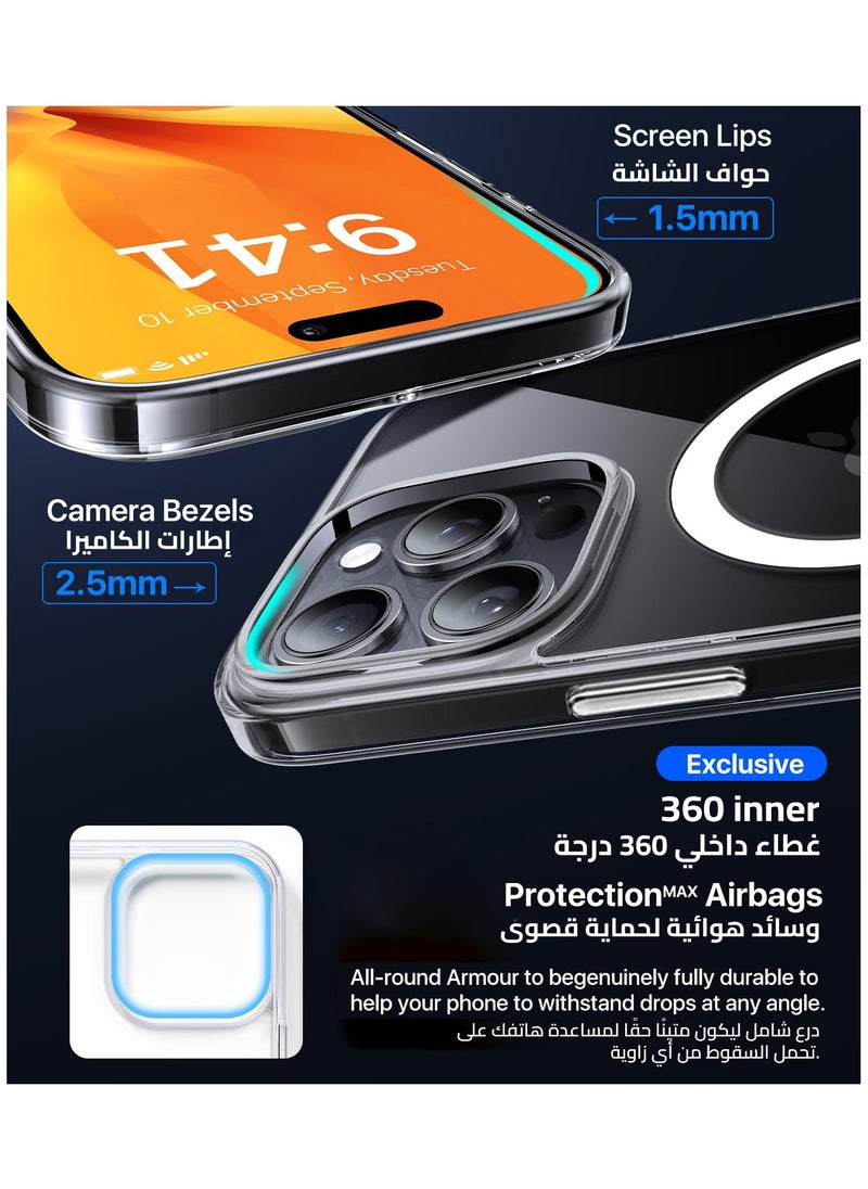 Eligo - iPhone 16 Pro Magnetic Case, Compatible with MagSafe,【Anti-Yellowing】Crystal Clear Shockproof Protection Back Cover, Ultra Slim Strong Magnet Phone Shell Case for Apple 16 Pro (2024) - Image 1