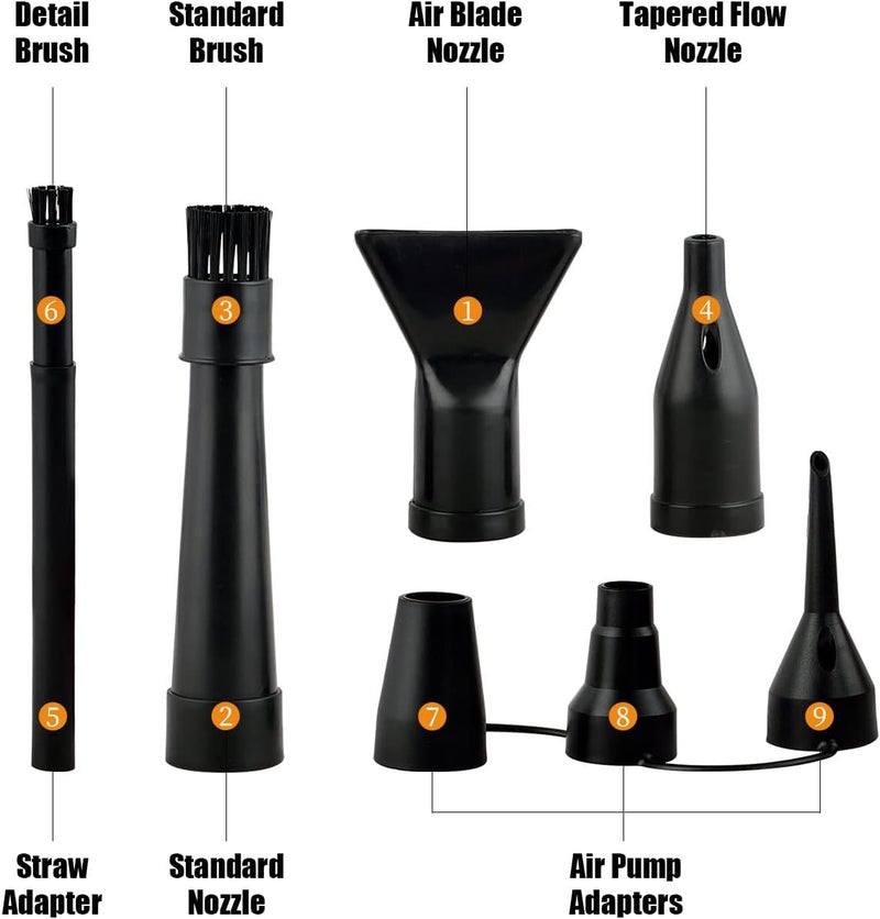 XPOWER Cyber Duster Electric Air Duster - High Performance for Dusting, Drying, and Inflating (Black, A-2) - Image 4