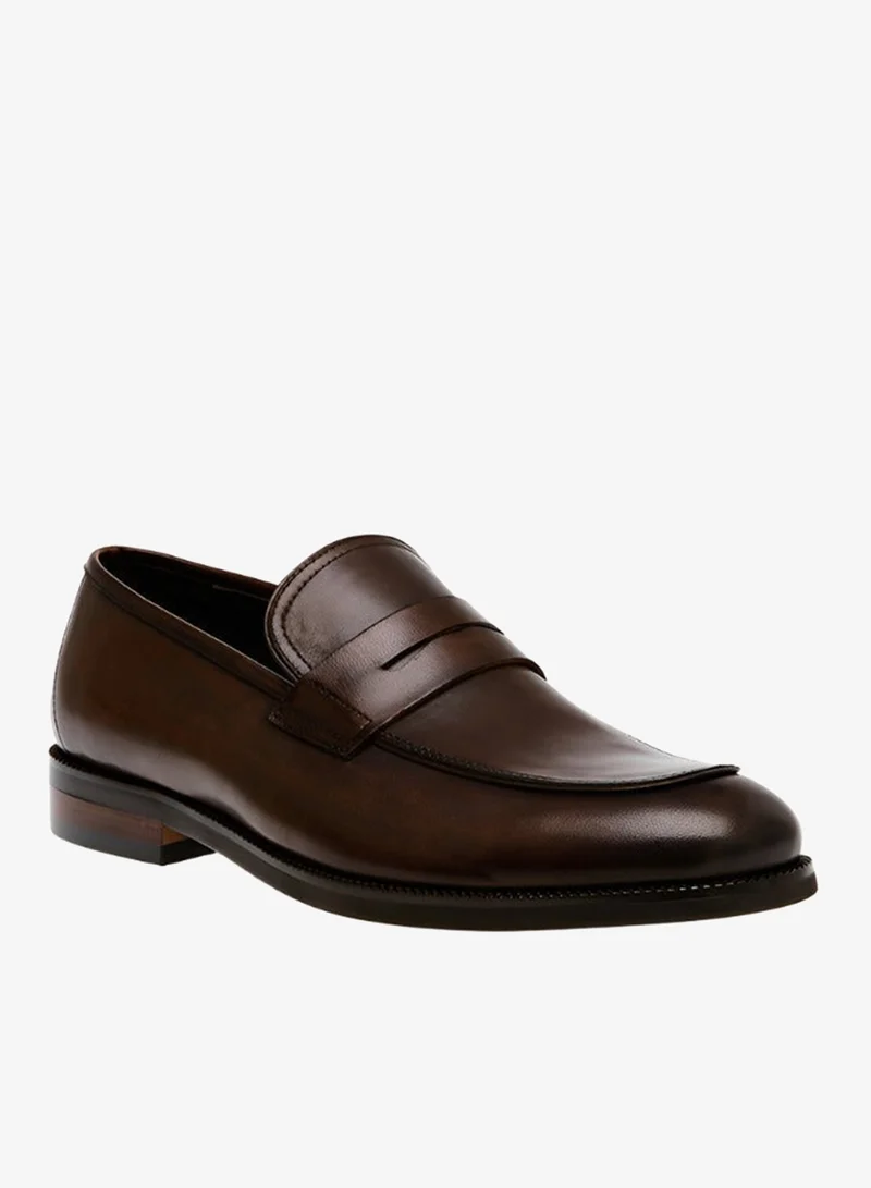 STEVE MADDEN Pardito Brown Leather Loafers & Moccassins