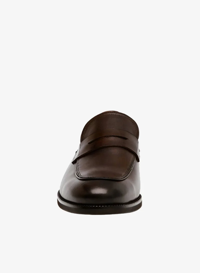 STEVE MADDEN Pardito Brown Leather Loafers & Moccassins
