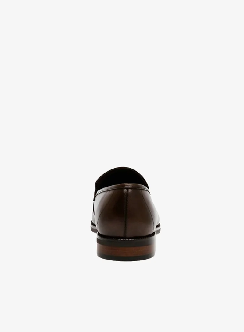 STEVE MADDEN Pardito Brown Leather Loafers & Moccassins