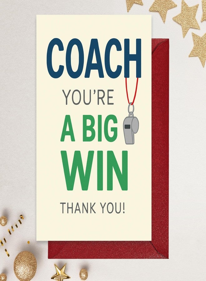 Cheerin Coach Thank You Card with Envelope - Coaches Appreciation Card for Baseball, Softball, Soccer, Volleyball, Football - Mentor Gift Idea 5x7 Inch - Image 4
