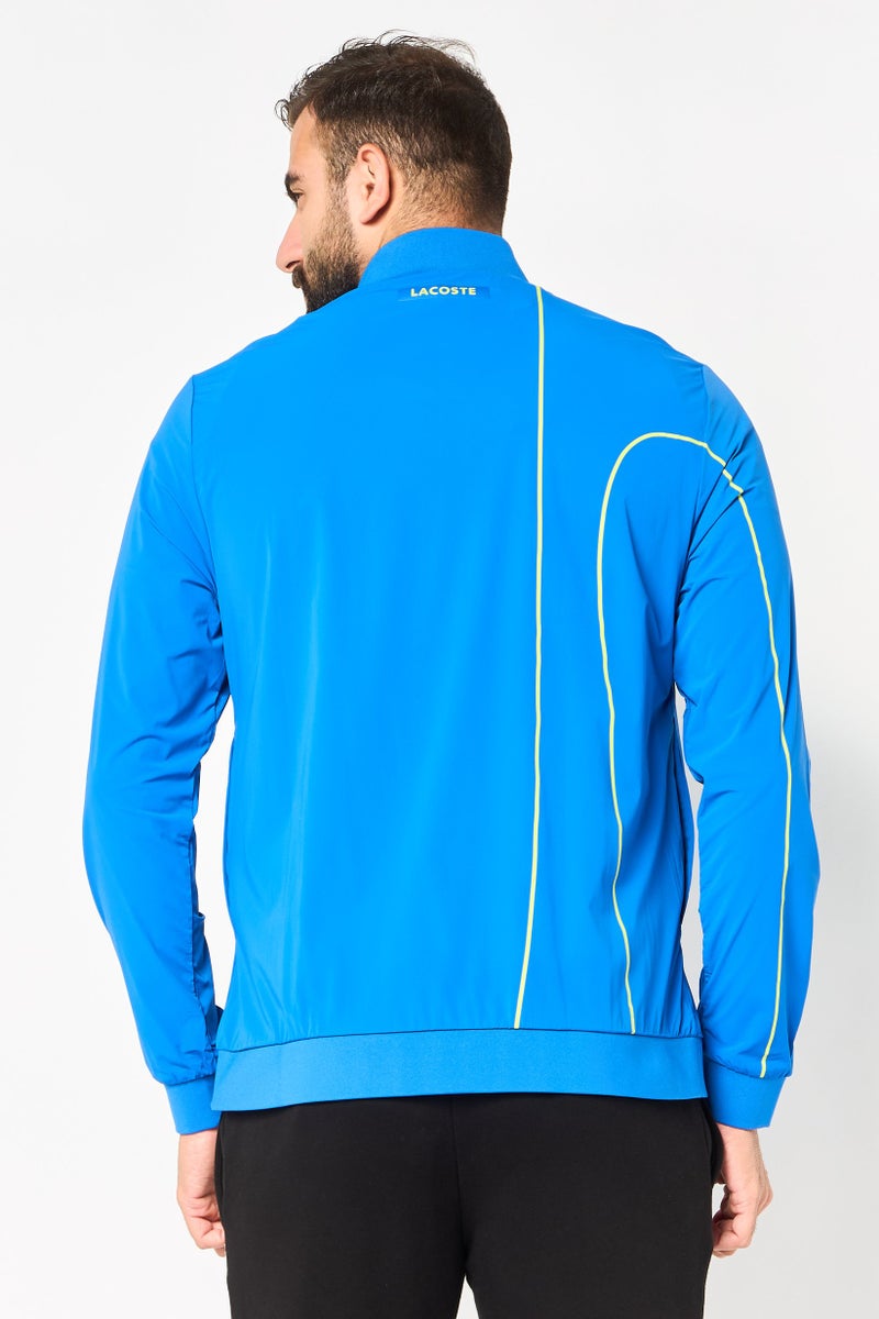 LACOSTE Men Sportswear Fit Long Sleeve Novak Djokovic Tennis Track Jacket, Blue - Image 2