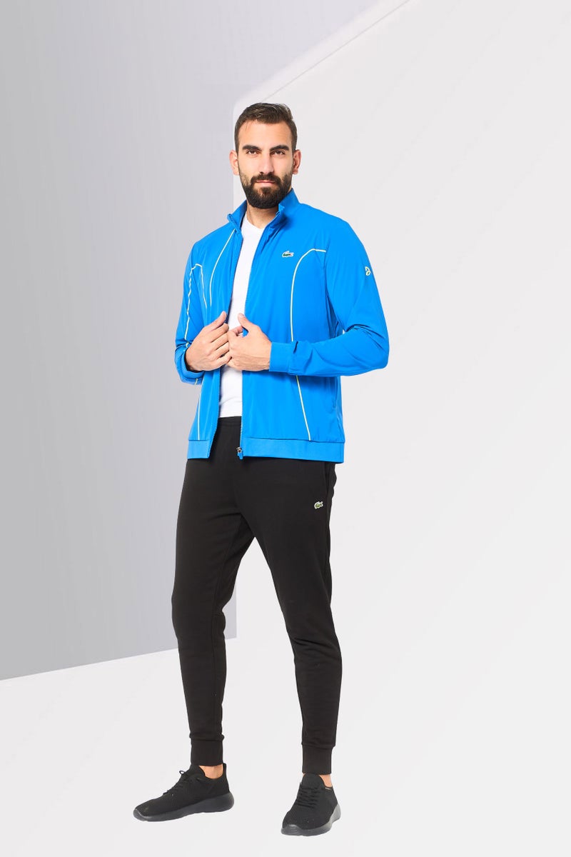 LACOSTE Men Sportswear Fit Long Sleeve Novak Djokovic Tennis Track Jacket, Blue - Image 3