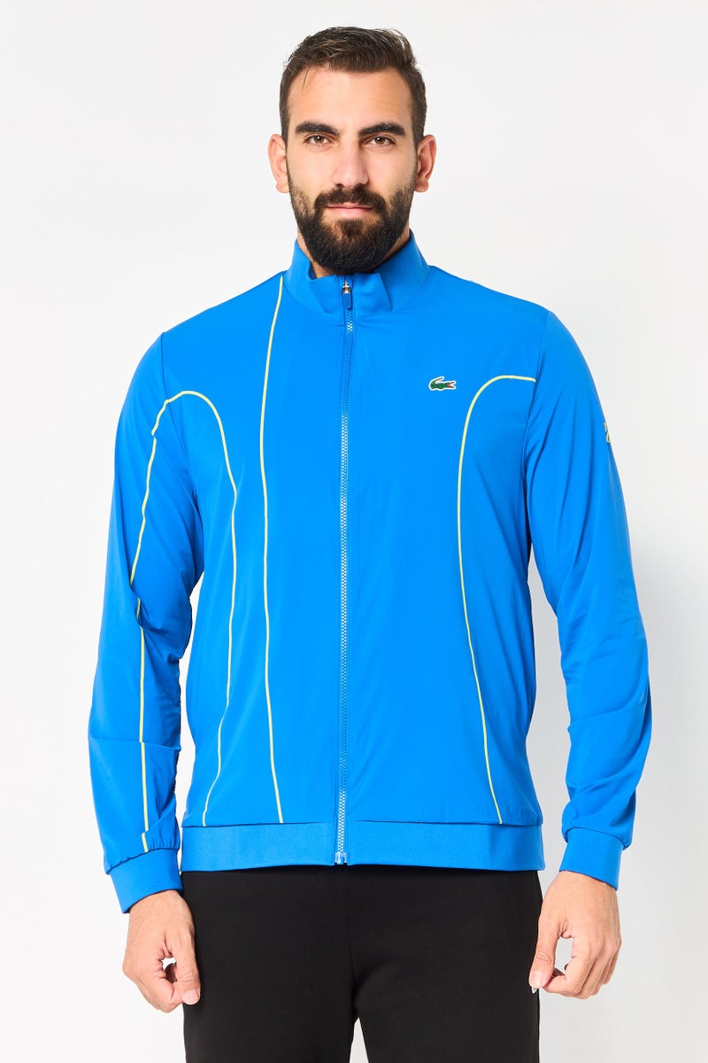 LACOSTE Men Sportswear Fit Long Sleeve Novak Djokovic Tennis Track Jacket, Blue - Image 1