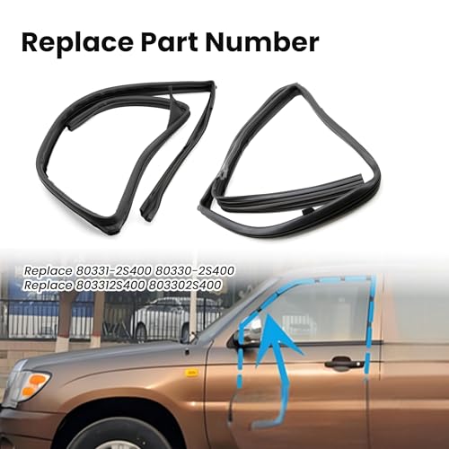 ECOMARK Front Door Glass Window Channel Run Rubber Seal Compatible withFit for Nissan D22 Frontier 1998 1999 2000 2001 2002 2003 2004 2005 Replace 80331-2S400 80330-2S400 803312S400 803302S400 - Image 2
