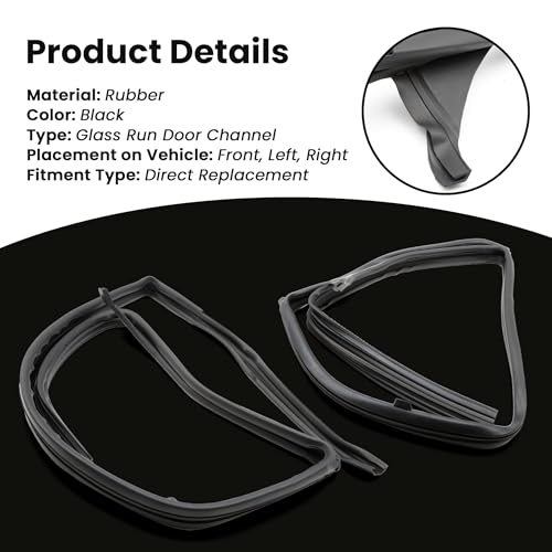 ECOMARK Front Door Glass Window Channel Run Rubber Seal Compatible withFit for Nissan D22 Frontier 1998 1999 2000 2001 2002 2003 2004 2005 Replace 80331-2S400 80330-2S400 803312S400 803302S400 - Image 3