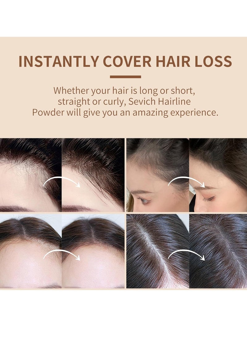 Sevich Instantly Hairline Shadow Hairline Powder Quick Cover Hair Root Concealer Eyebrows and Beard Line Hair Root Touch Up for Thinning Hairline Windproof and Sweatproof Brown - Image 2