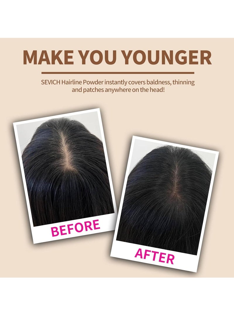 Sevich Instantly Hairline Shadow Hairline Powder Quick Cover Hair Root Concealer Eyebrows and Beard Line Hair Root Touch Up for Thinning Hairline Windproof and Sweatproof Brown - Image 3