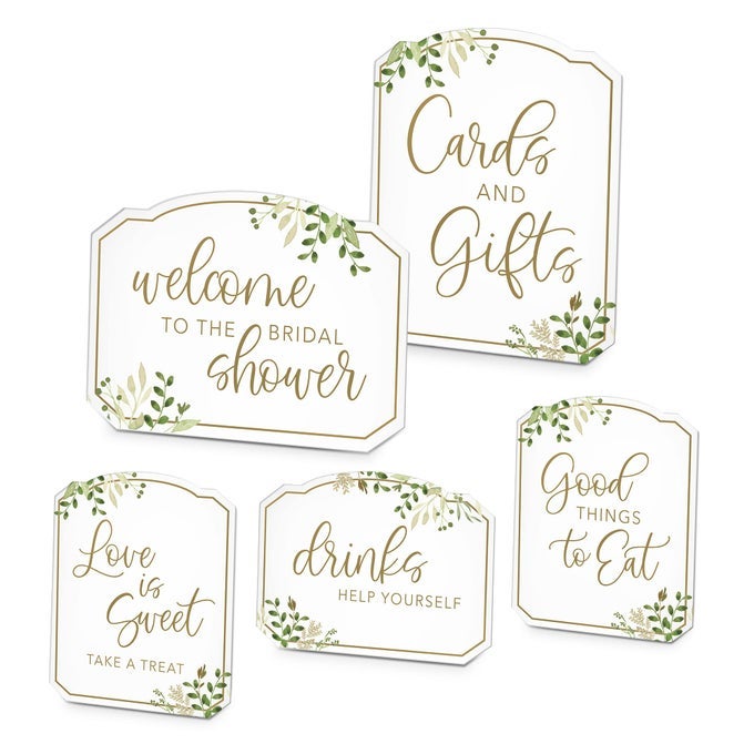 BOTANICAL GREENERY BRIDAL SHOWER SIGN SET