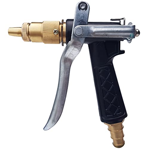 LAFILLETTE High Pressure Brass Hose Nozzle Adjustable Water Spray gun for car Motorbike And Vehicle Cleaning, Gardening, Washing (Black) - Image 1