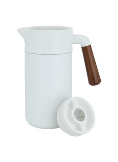 Alsaif Gallery Tara Thermos White With Wooden Handle 1.2L  - Image 2