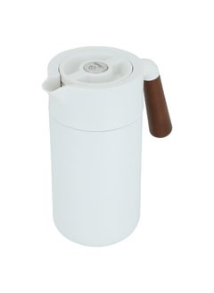 Alsaif Gallery Tara Thermos White With Wooden Handle 1.2L  - Image 1