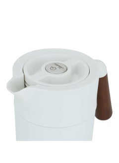 Alsaif Gallery Tara Thermos White With Wooden Handle 1.2L  - Image 4